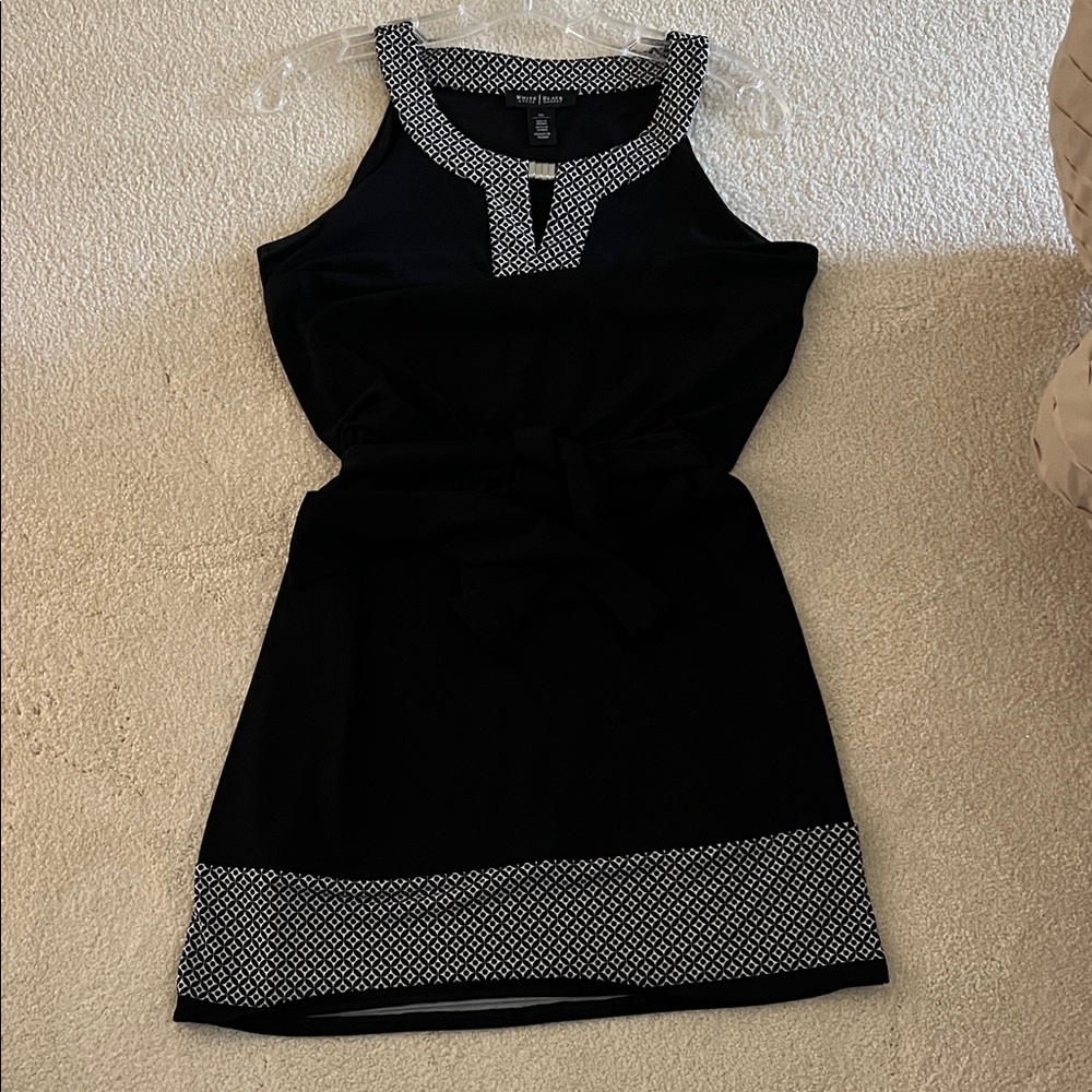 White House Black Market Black and White Patterned Mini Dress